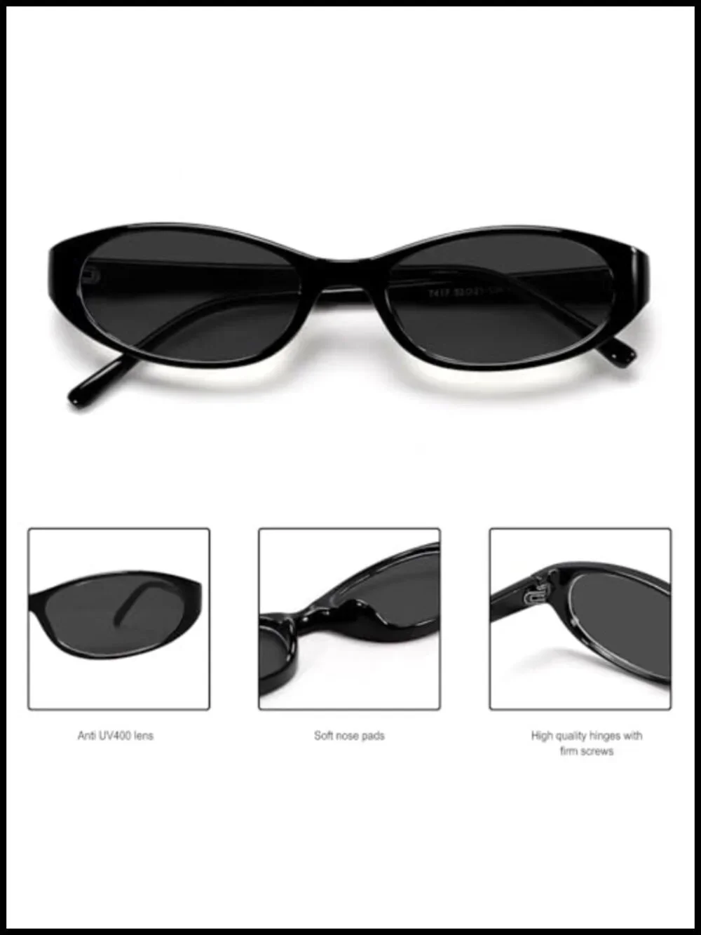 Retro Oval Cat Eye Sunglasses Small Lightweight UV Protection